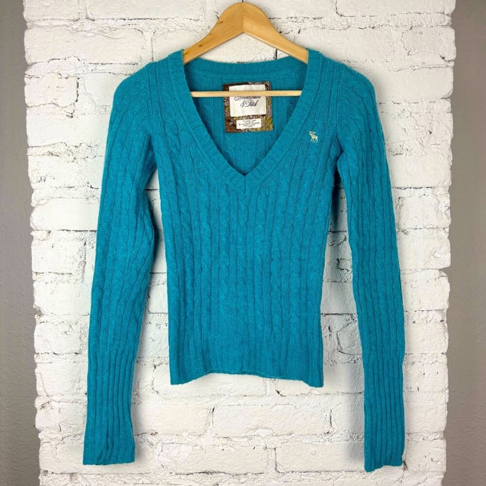 Y2K Abercrombie & Fitch Cashmere Wool V Neck Sweater